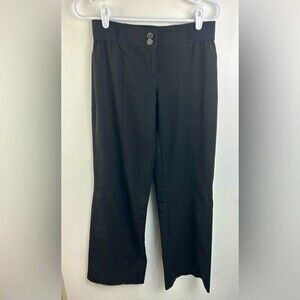 Bebe Dress Pant Wide Leg Black Size 6 Made in USA Career